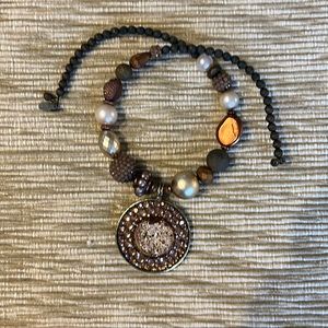 Treska Bronze/gold/copper Wire No-Clasp Necklace